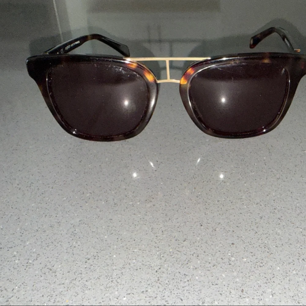 Balmain Tortoiseshell Sunglasses with Gold Double-Bridge